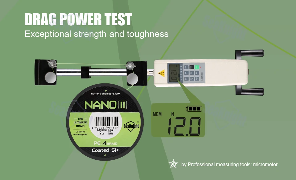SeaKnight NANO II 4-Strang Geflochtene PE-Angelschnur 100M 300M Ultradünne Salzwasser- & Süßwasserschnur 7-15LB – Detail 13
