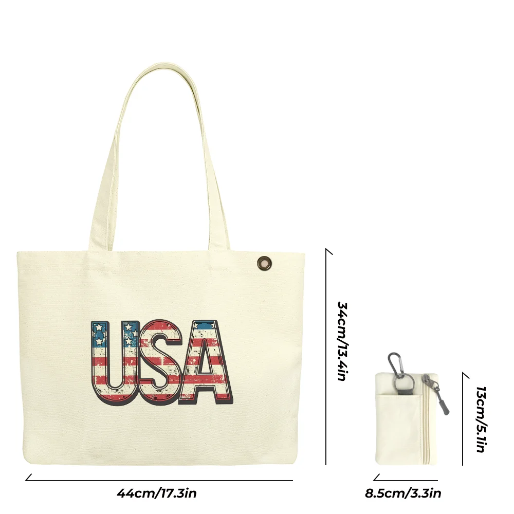 

2-Piece Printed Tote Bag, Canvas Large Capacity Shoulder Bag with Mini Coin Purse, Handbag for School, Shopping ,Daily Commute