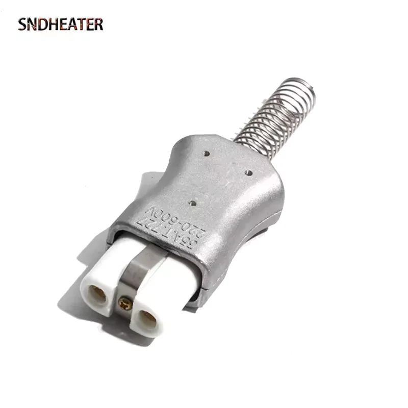 SNDHEATER Aluminum Shell Band Heater Plug T727 High Temperature Resistance Ceramic Socket with Spring for Electric Heating Coil