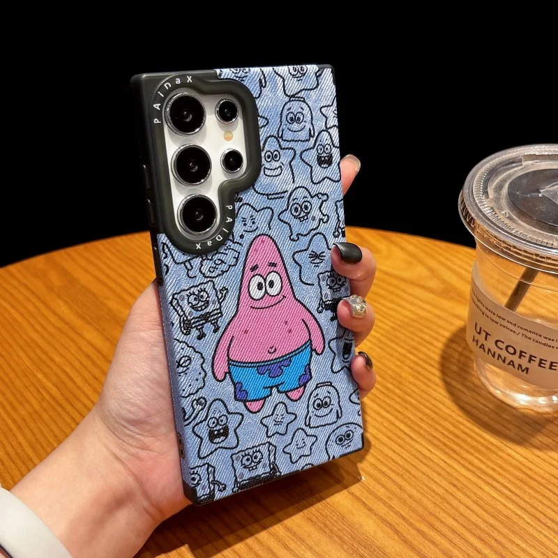

Cute S-SpongeBob P-Patrick Star Magsafe Wireless Charge Case For Samsung S24 S22 S23 S25 Ultra Plus Magnetic shockproof Cover
