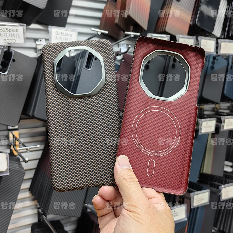 

ZXKE-Carbon Fiber Case for HUAWEI Mate70RS, Embedded Iron Sheet, Magnetic Car Support, Magsafe, 600D Aramid Fiber Shell