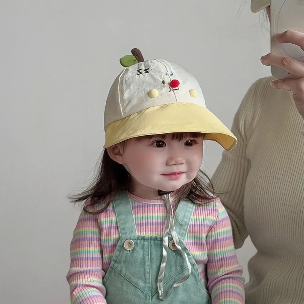 

Solid Color Quick-dry Korean Style Cap Embroidery Anti-UV Summer Sunhat Puppy Shading Hat Children's Bucket Hat Girls