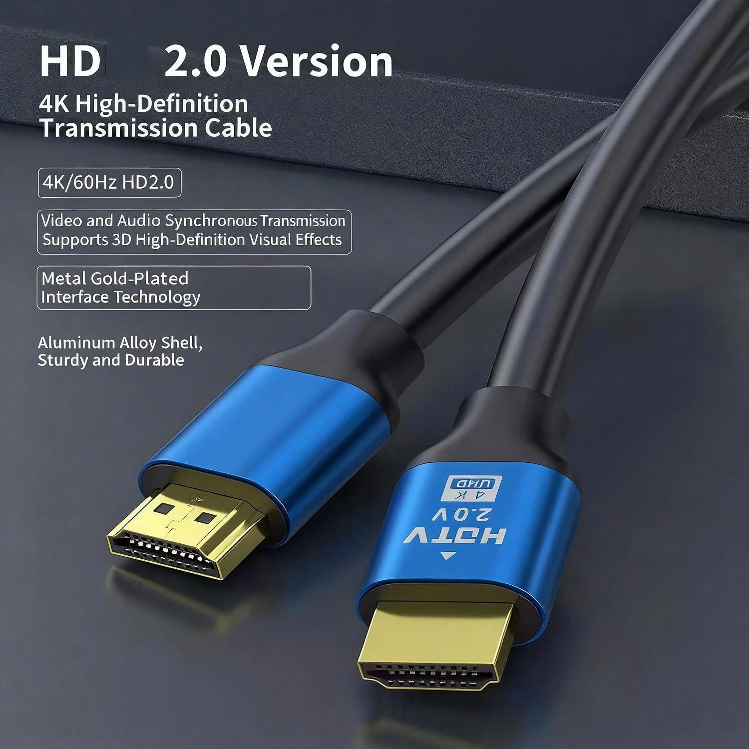 HDMI-Compatible Cable 2.0 4K@60Hz High-Speed HDTV 18Gbps 48 bit For HDMI Male to Male TV/PS5/Xbox/Roku Aluminum Alloy HDTV Cable