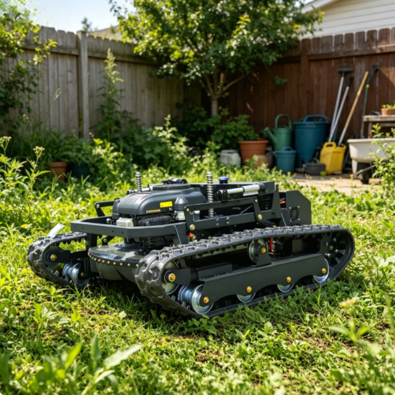 Crawler Remote Lawn Mower Anti-slip Rubber Track Grass Cutting Robot For Hillside Dam Slope Park Maintenance