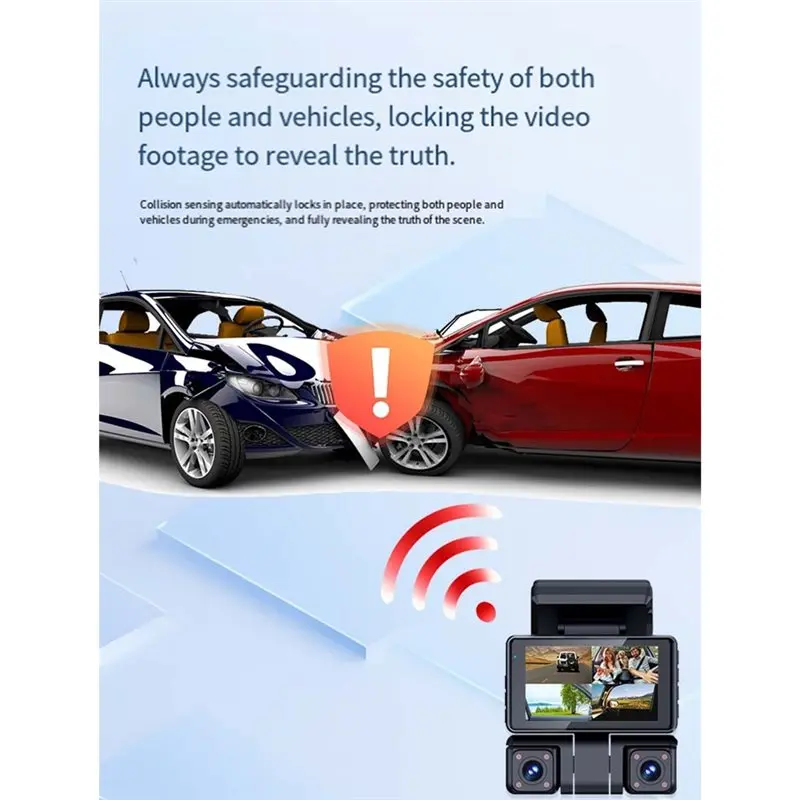 4 Channel Dash Cam 360° View 2.5K Wi-Fi GPS Dash Camera For Car 1080P 24H/7 Parking Mode DVR