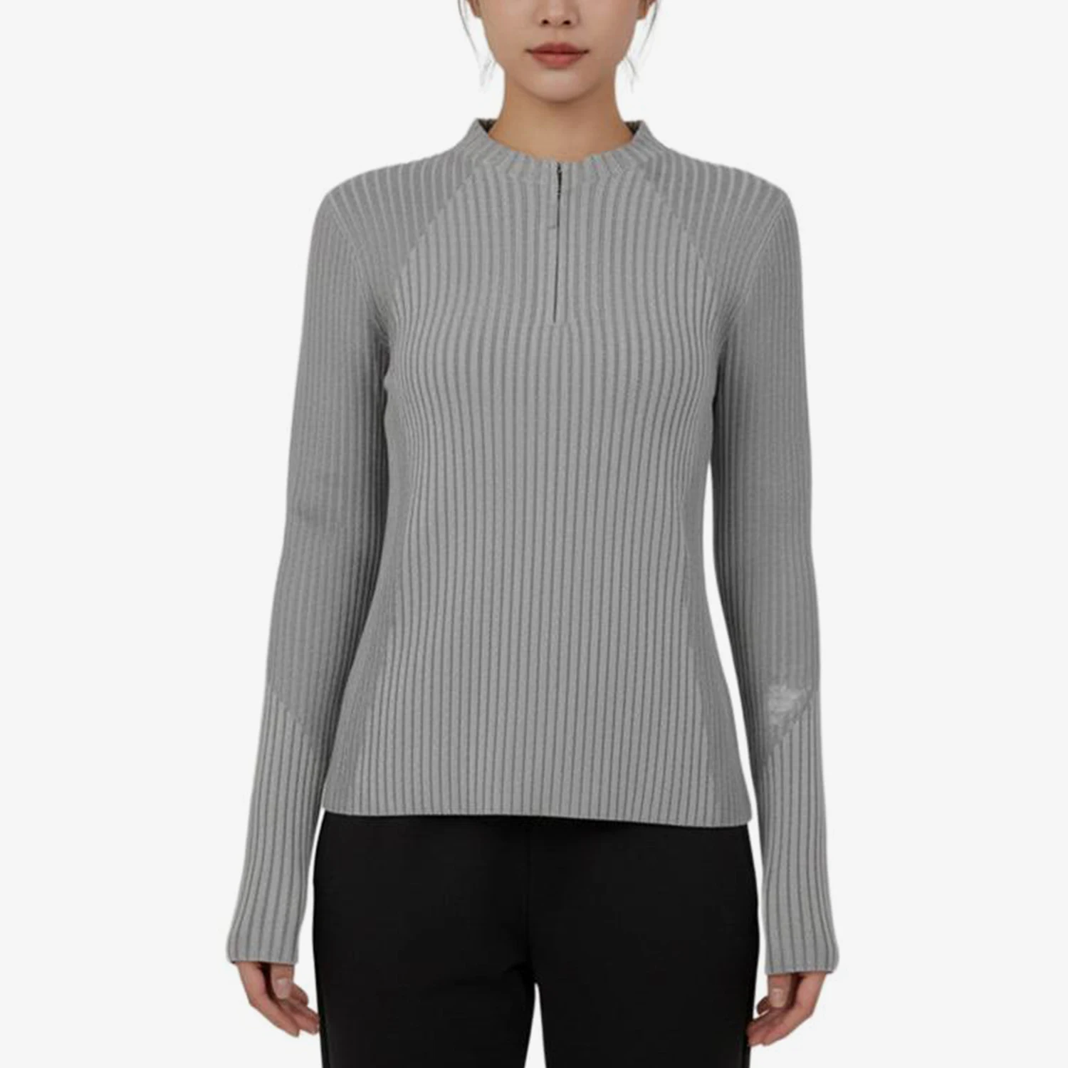 Adidas genuine S new women's gray sports casual skin friendly knitted sweater KR7548