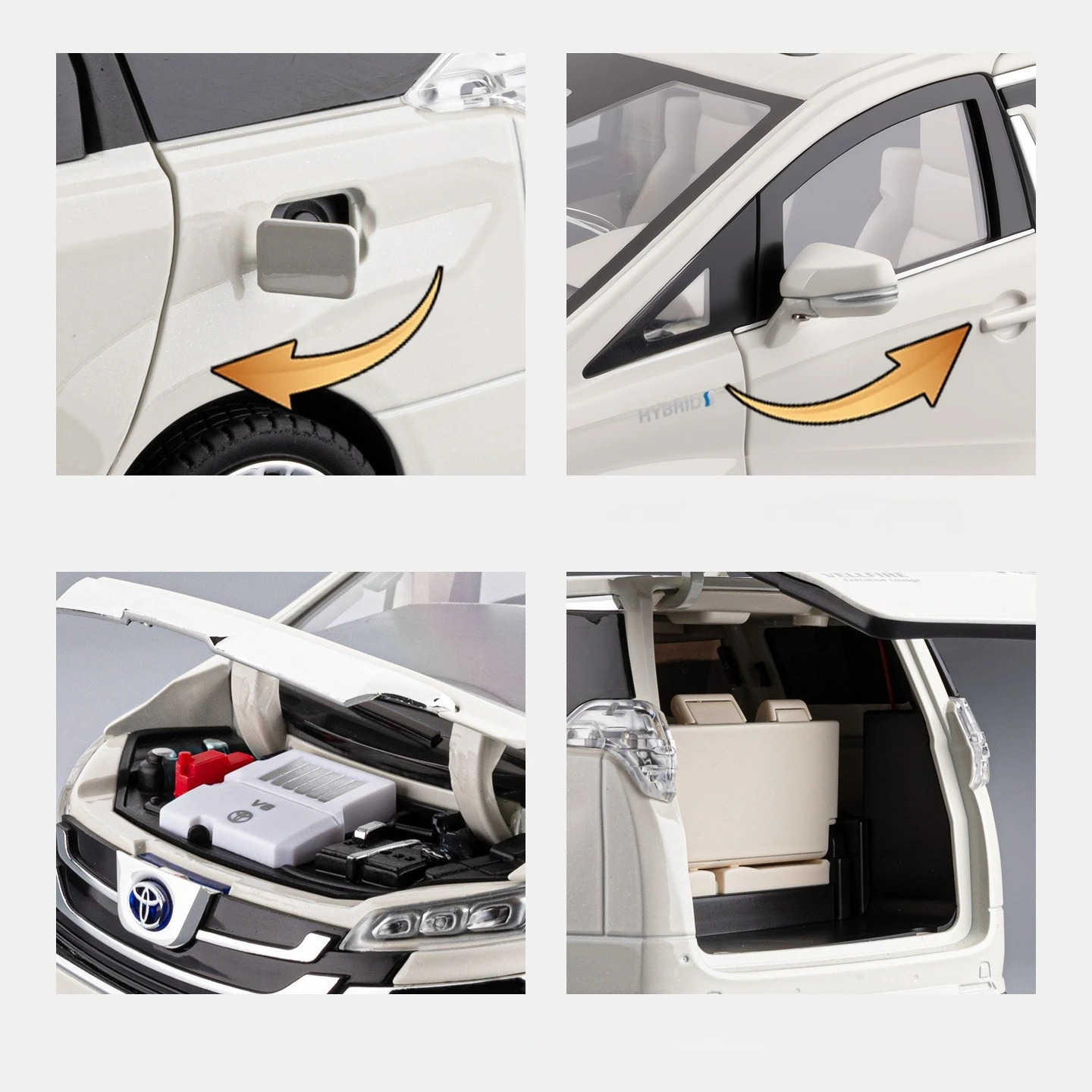 1:18 vellfire mpv alta simulação diecast metal liga modelo carro som luz coleção crianças brinquedos presentes