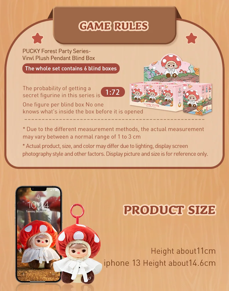 POP MART PUCKY Forest Party Series-Vinvl Pendant Blind Box 1PC/6PCS POPMART Mystery Box – Detail 5