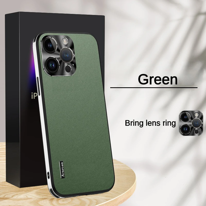 

Роскошный деловой кожаный мягкий чехол-рамка для IPhone 11 12 13 Pro Max, защитный чехол для объектива, чехлы для телефонов, задняя крышка Capa