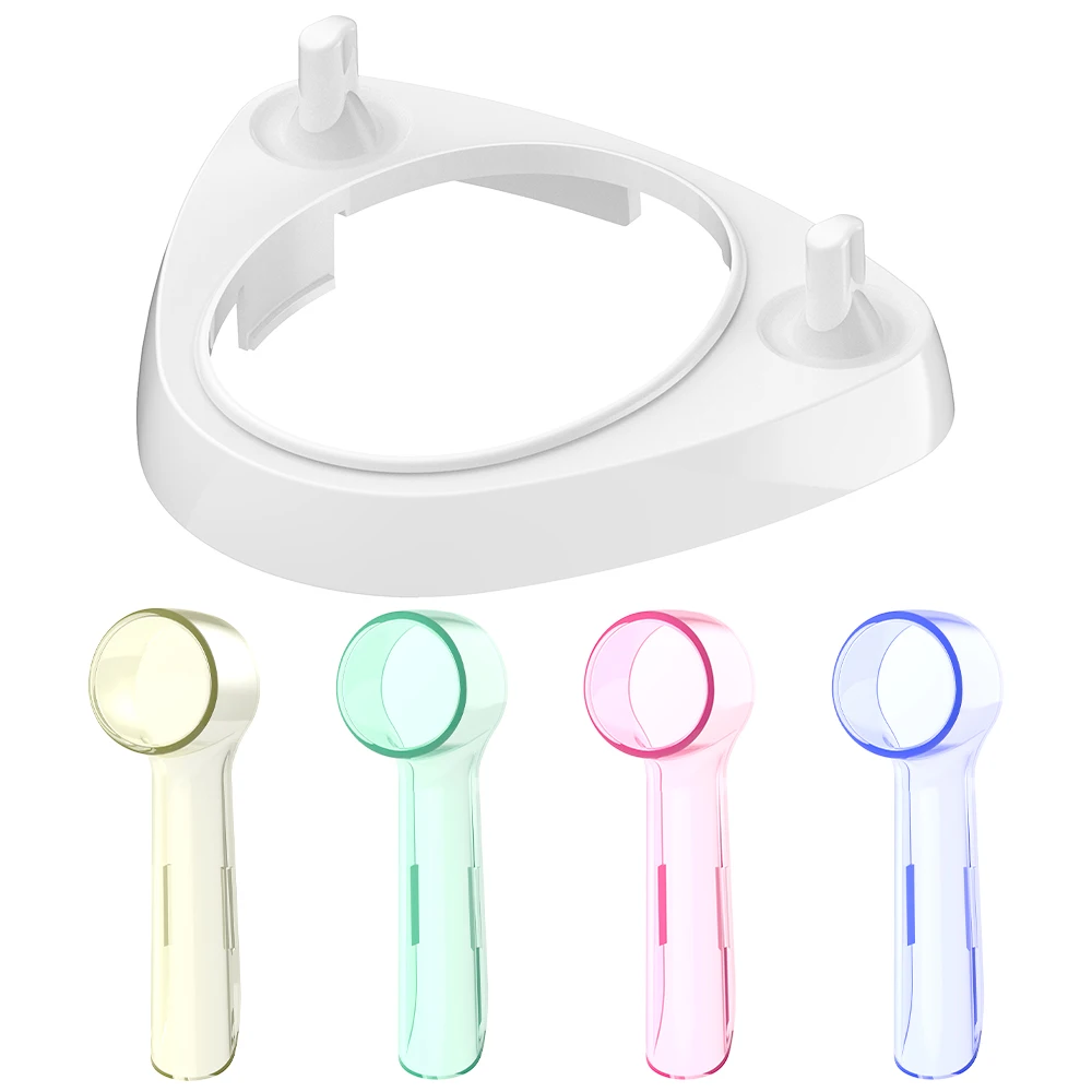 Electric Toothbrush Stand Base Compatible with Oral B Electric Toothbrushes, Brush Head Covers and Toothbrush Head Holder Set