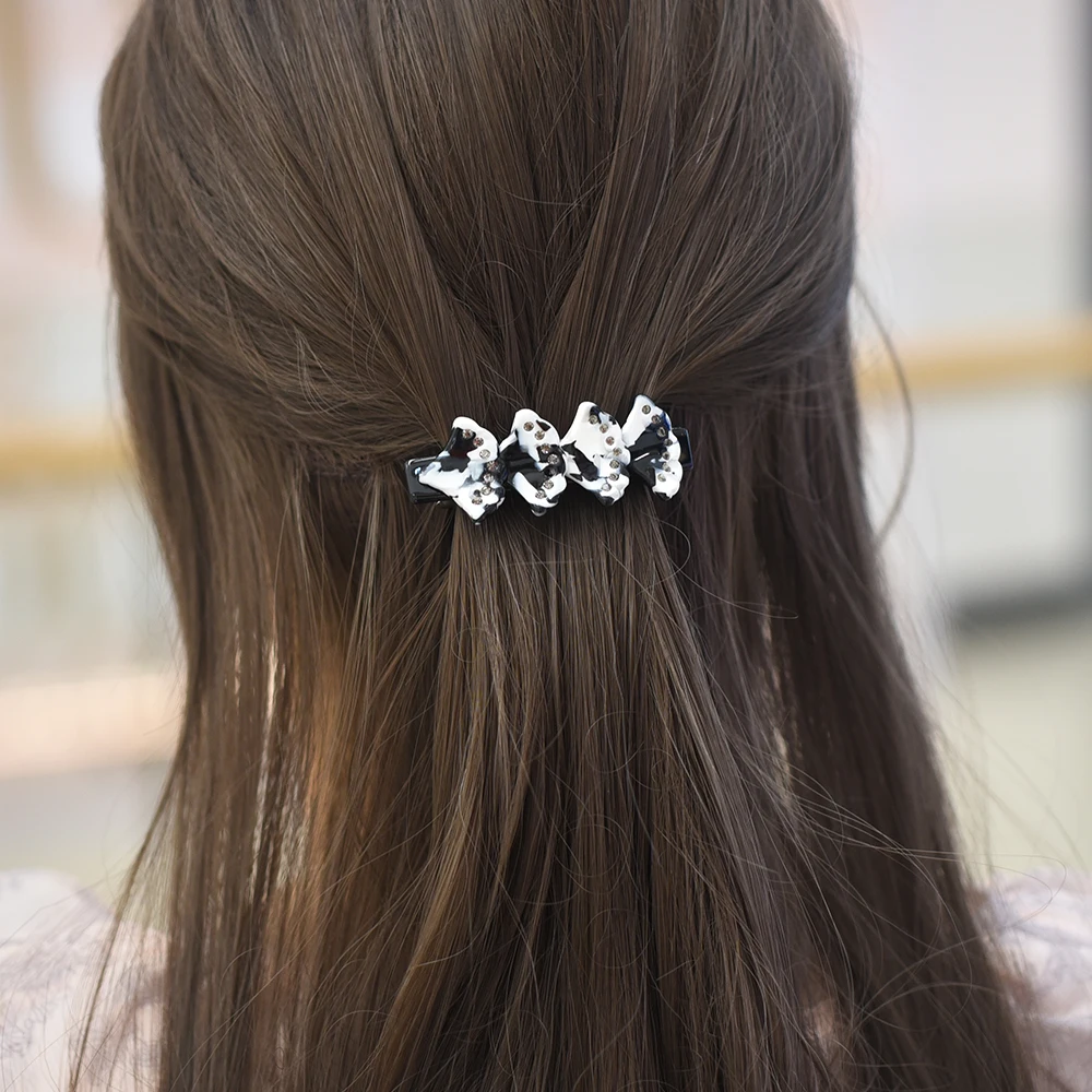 Women Headwear Girl Hairwear Small Size Shell Cute Hair Clip Fashion Vintage Hair Barrette Rhinestone Hair Accessories For Women