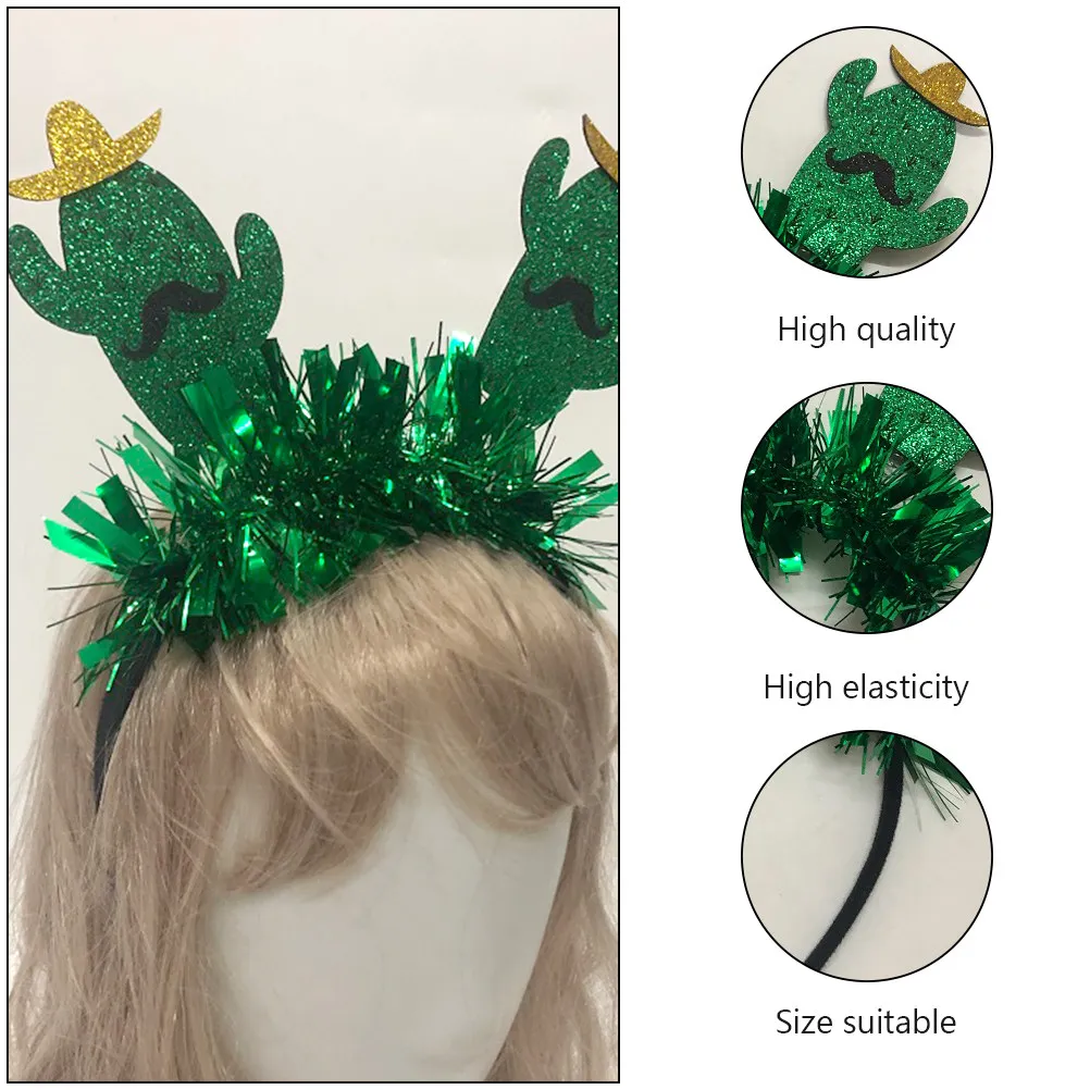 

2Pcs Cactus Hair Accessories Fashionable Headpiece for Festival Party Wedding Decoration Stage Performance Photography Props Set