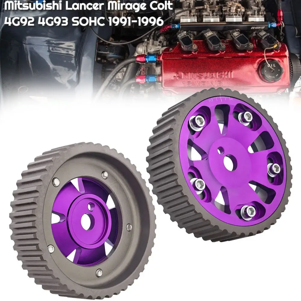 2PCS For Mitsubishi Lancer Mirage 91-96 4G92 4G93 SOHC Aluminum Cam Gears Timing Pulley Kit Adjustable Cam Gear