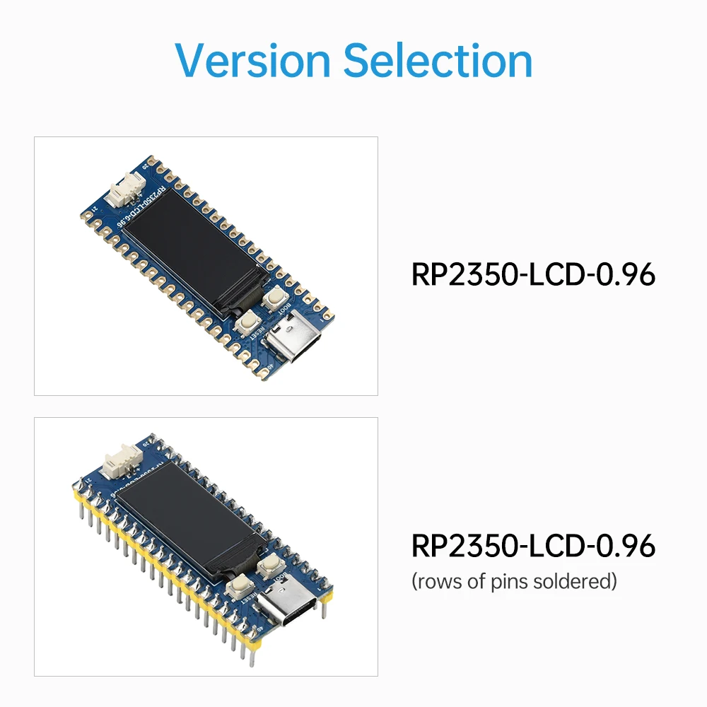 RP2350-LCD-0.96 Płytka rozwojowa mikrokontrolera RP2350 ARM Cortex-M33 i Hazard 3 RISC-V Type-C 520KB SRAM 4MB Flash