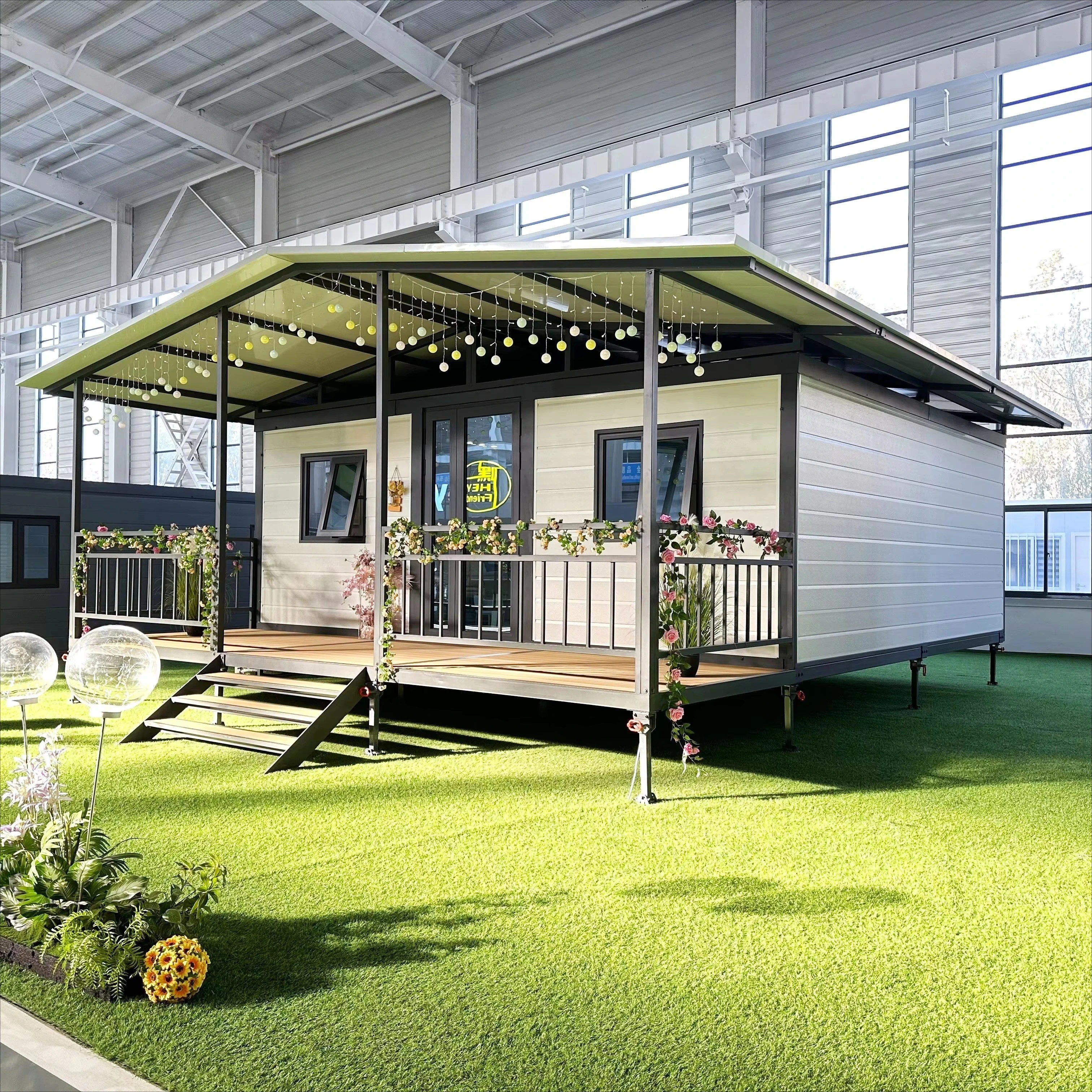 Case contenitori espandibili da 20 piedi per hotel Villas Resorts con parasole Terrazza Giardini Camera da letto in stile design tropicale 40 piedi