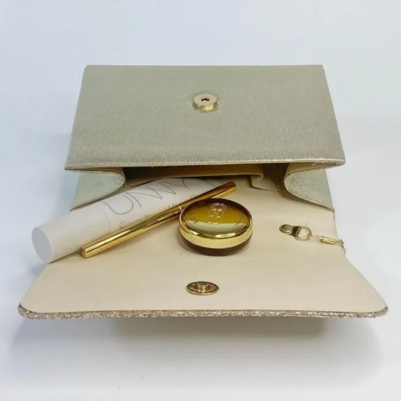 بلون الترتر حقيبة يد الإجتماعي السيدات موضة مساء حقيبة صفراء الديكور مقبض رفرف مأدبة حقيبة أنيقة المرأة حقيبة فضية #6