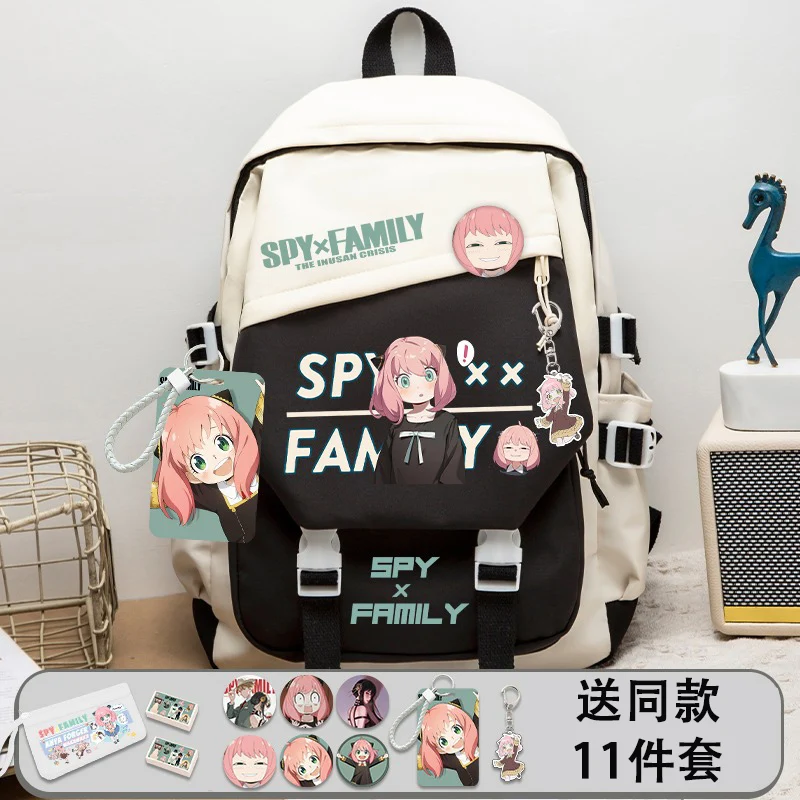 30×43×14cm Black Blue Green, Spy x Family, Anime, Student Kids Teens School Bags, Backpacks, Girls