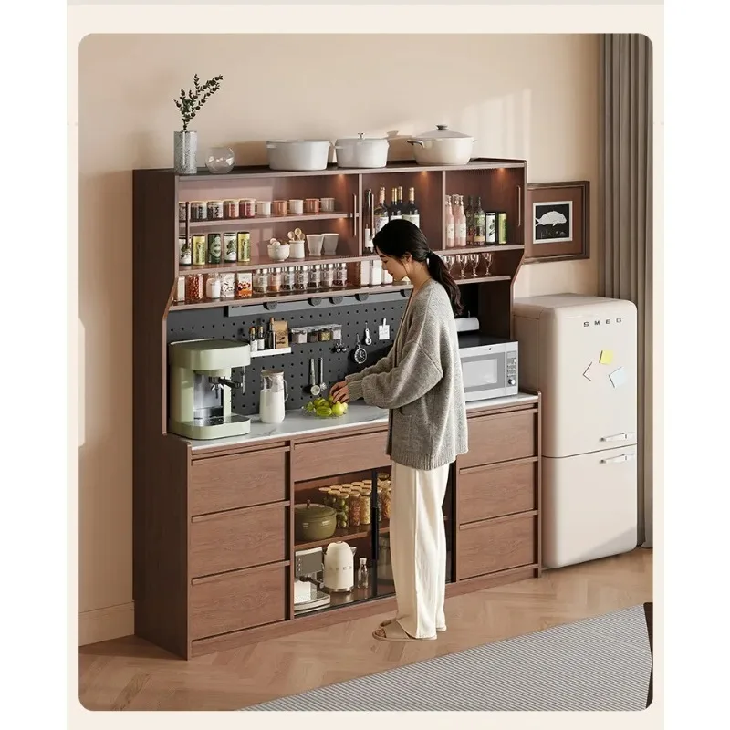 GZ-21  Solid Wood Dining Side Cabinet Integrated Locker Against The Wall, Antique New Track Socket in The Living Room