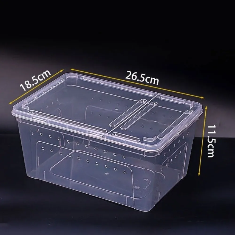 Transparent Reptile Breeding Box Stackable Ventilated Reptile Terrarium Clear View Escape-Proof Turtle Transport Container