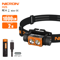 NICRON H25 Twin Engine Rechargeable Aluminium Headlamp