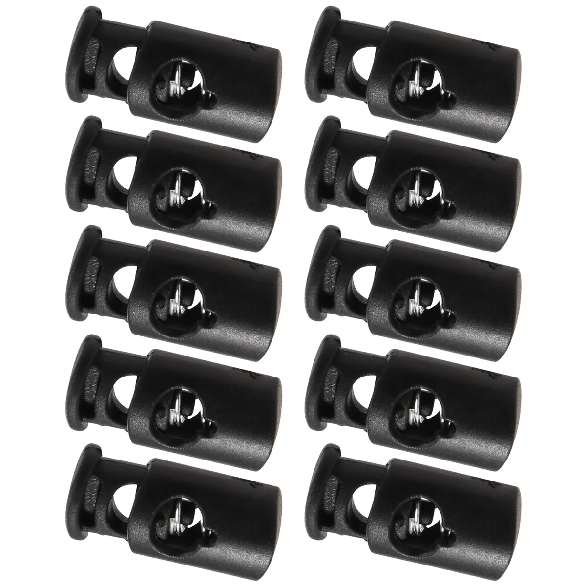 Średnica otworu 8 mm, sznurowadło, karabińczyk, czarny, 10 szt