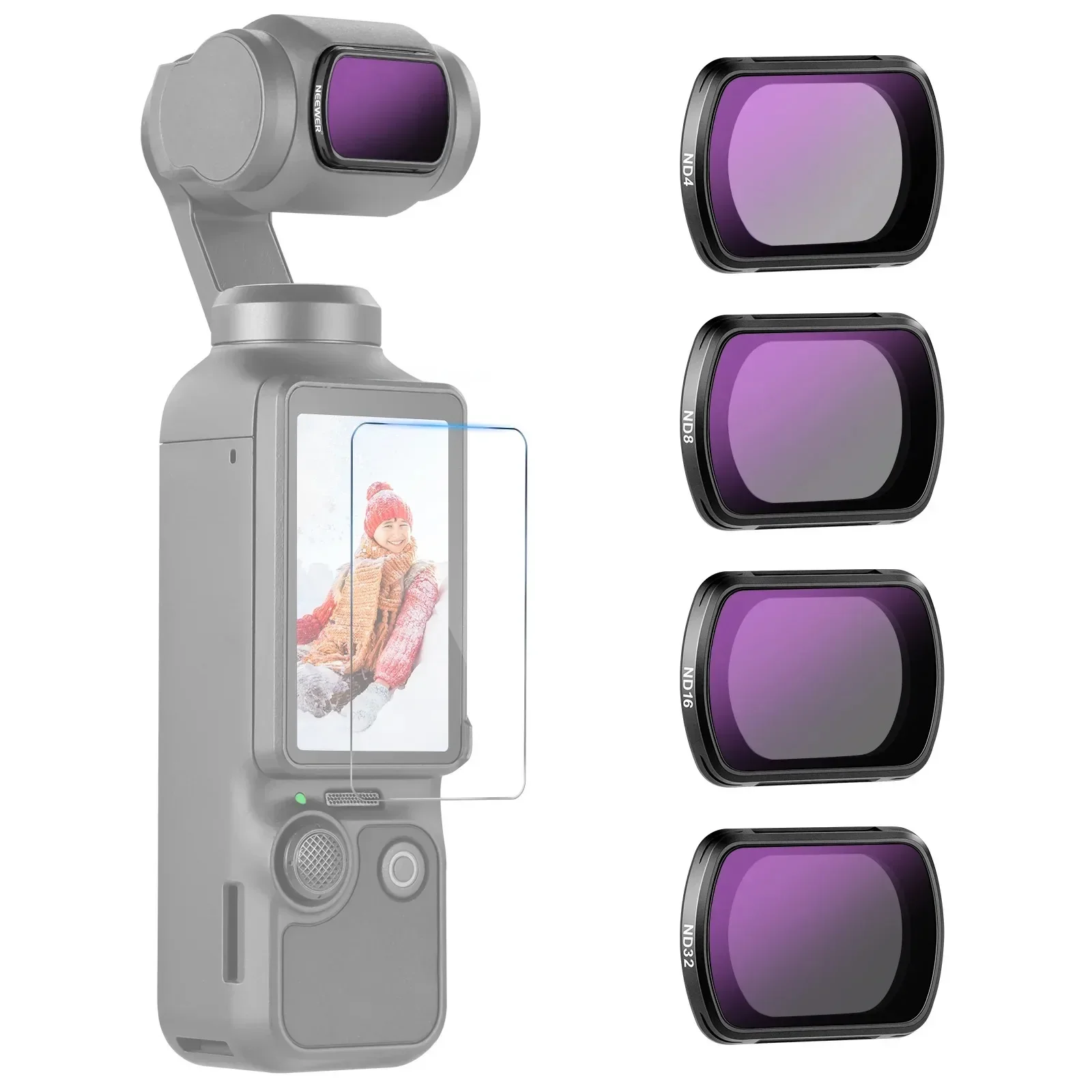 

4-Pack （ND4+ND8+ND16+ND32） Filter Kit for DJI Osmo Pocket 3