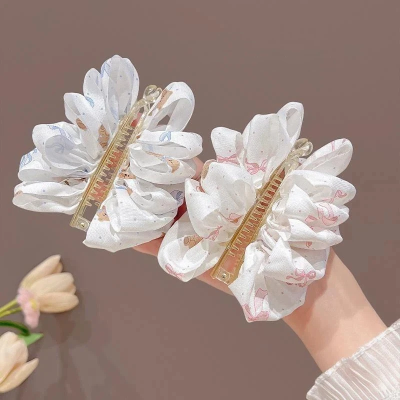 Süße Haarspange mit Schleife und Bananenform, vertikaler Clip, hält Pferdeschwänze gut fest, eleganter Haarschmuck für Damen, Geschenk für Mädchen – Detail 7