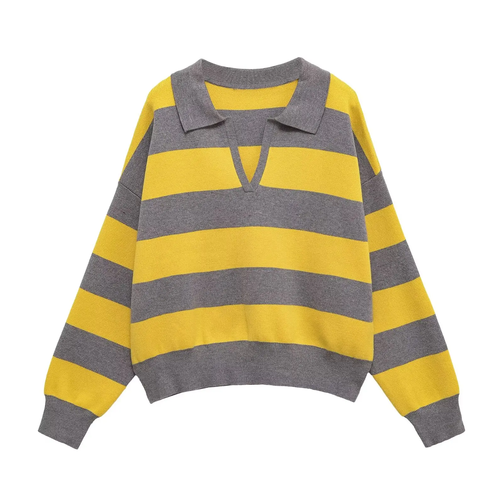 

2025 Fall New Arrival Women's Striped Knit Sweater European-Style Cut Fashionable, Casual, Comfortable Fit
