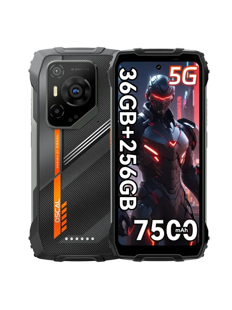 Blackview Oscal Pilot 3 5G AI Robustes Smartphone 36GB(12+24)+256GB 6,78" 120Hz Android 15 7500mAh Nachtsicht 20MP 33W NFC