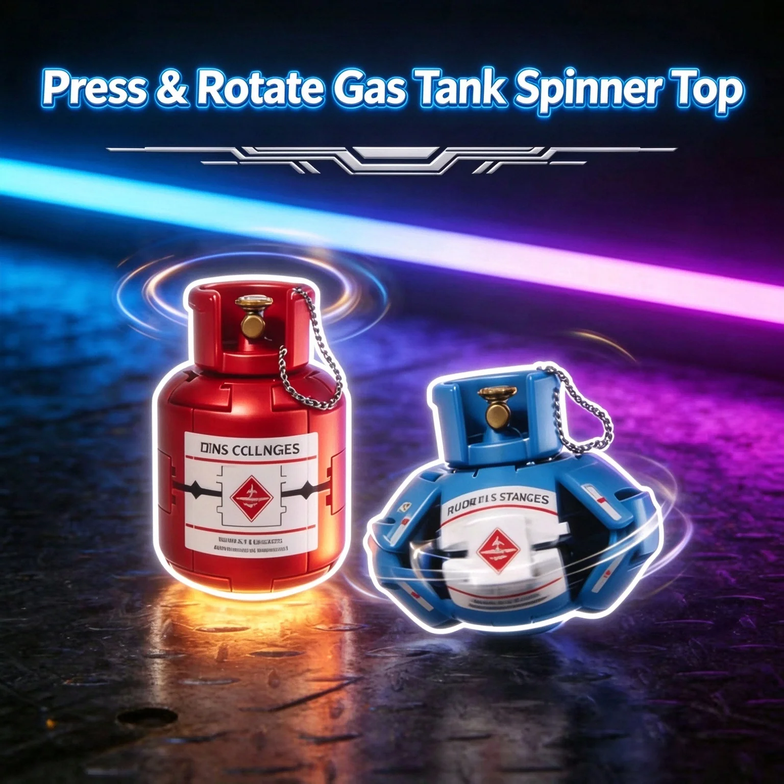 Creative business gift gas cylinder-shaped fidget spinner toy, smooth plastic rotation, stress-relief office desktop toy