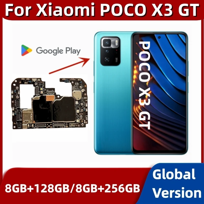 Motherboard for Xiaomi POCO X3 GT, 128GB, 256GB ROM, Mainboard for Redmi Note 10 Pro, with Global Frimware