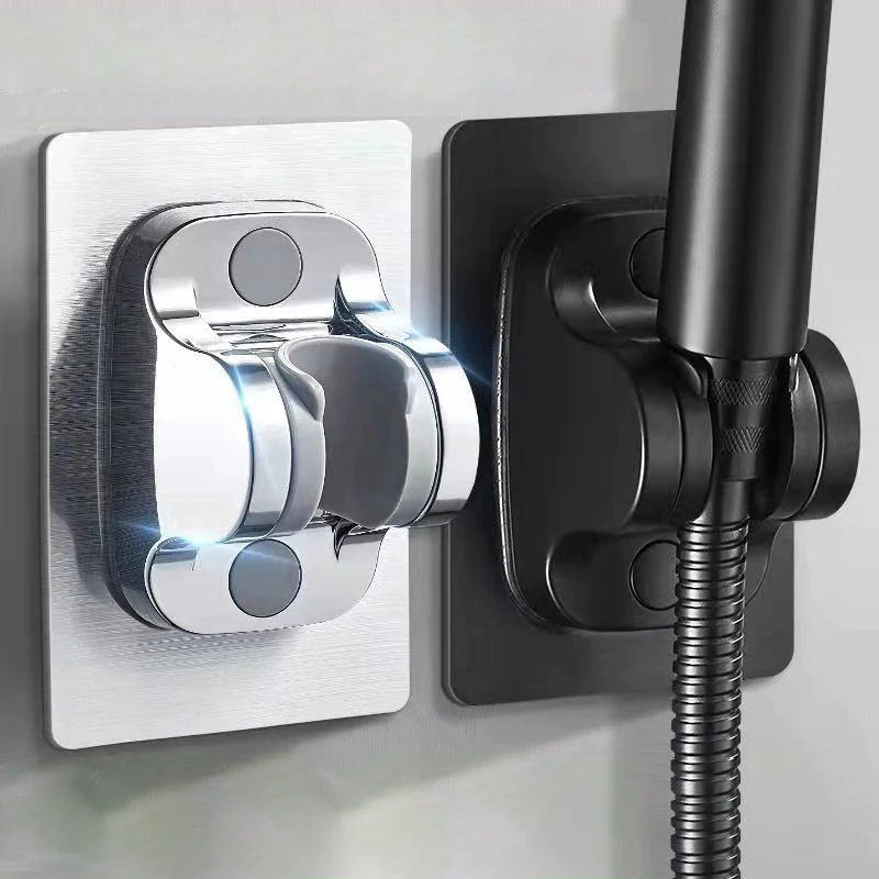 Imagen 4: Soporte para cabezal de ducha con adhesivo fuerte, resistente al agua, ajustable, para baño, Base fácil de instalar, 1 ud.