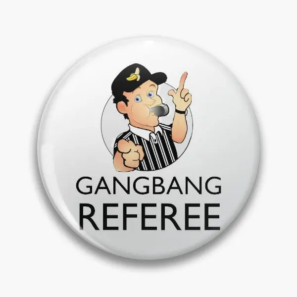 Gangbang Referee Sex Humor  Soft Button Pin Clothes Hat Collar Fashion Brooch Badge Cartoon Women Funny Jewelry Lover Cute Decor