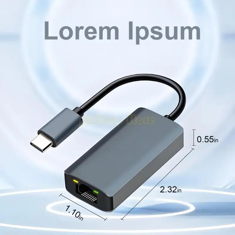 Q5WA USB C bis RJ45 5GBPS -Konverter 5000Mbit / s Datenübertragung USB -C -Ethernet -Hubs für Laptop