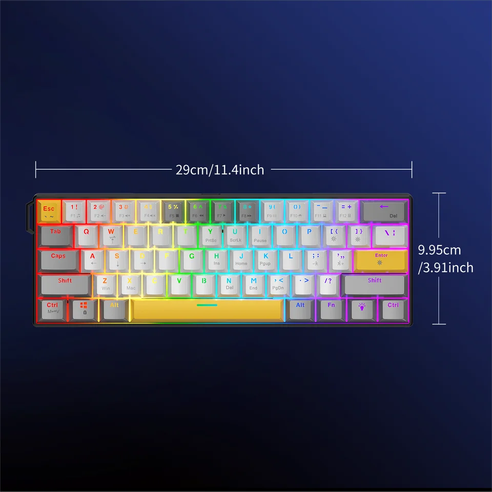 Ajazz NEW NK61 Wired RGB Mechanical Keyboard Hull structure Single