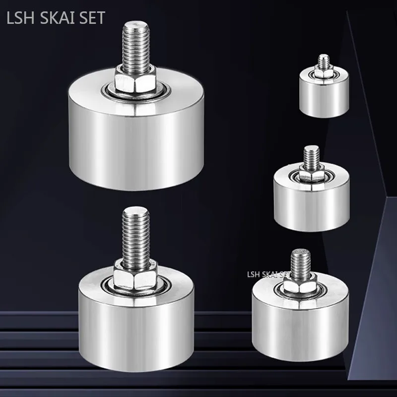 

1pc Stainless Steel Flat Pulley Silent Bearing Sliding Door Roller Heavy-duty Solid Steel Wheel Sliding Track Wheel Hardware