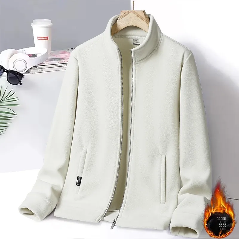 

Thiened Fce Jaet Stand Collar Knitted Coat for Men And Women Outdoor Casual Wear Autumn Winter Faion Polyester Fiber