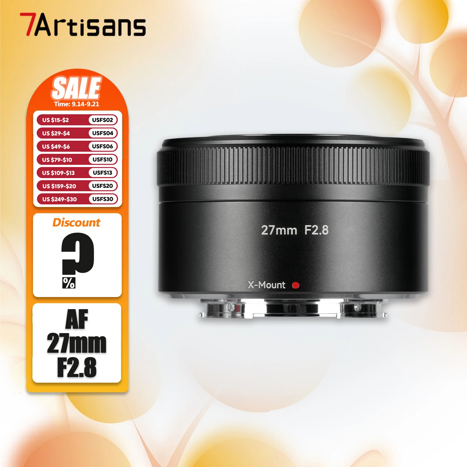 

7Artisans AF 27mm F2.8 Autofocus APS-C Frame Lens for Camera Studio Humanities Photography with Sony E Nikon Z-mount A7RIII ZFC
