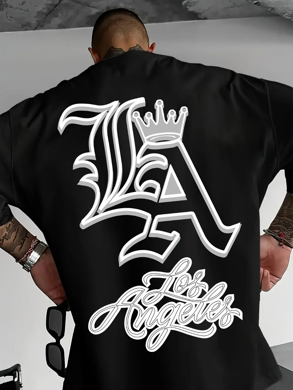 Los Angeles Letter 3D Print  Sport Quick-dry Breatha Men Plus-size Tshirt Outdoor Street Fashion Casual Y2KParent-Child Clothing