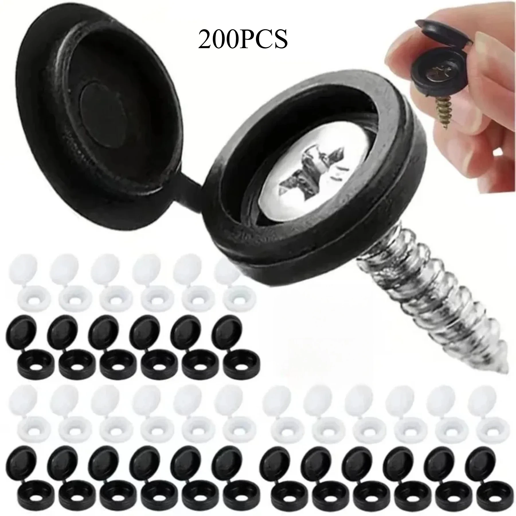 

200PCS Screw Decorative Cover Cross Screw Nail Cap Folding Buckle for Car Furniture Decorative Nuts Cover Bolts Hardware