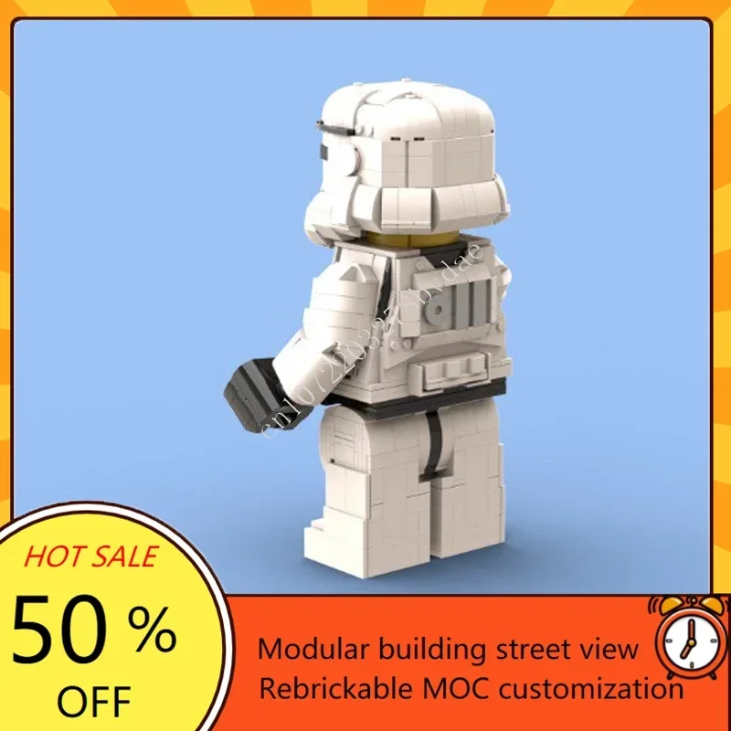 1042PCS MOC Space Battle Series Trooper 6:1 Mega Figure Model Custom Puzzle Technology   DIY Creative Assembly Toy Gifts