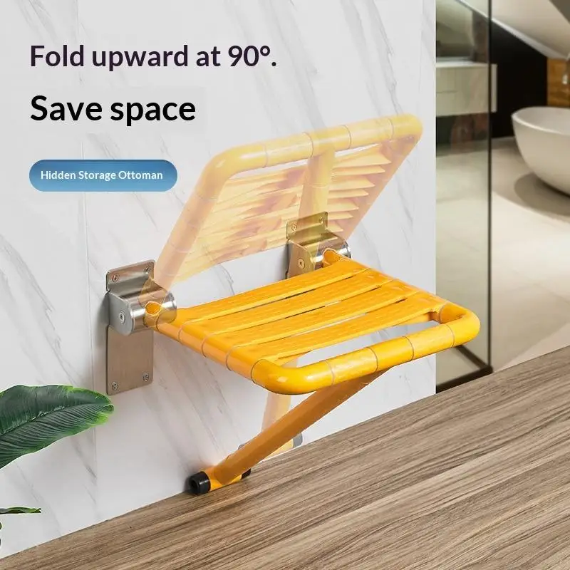 1 Set Dusch- und Badewannenstuhl, rutschfeste Treppe, klappbarer Sitz mit Stützbein, Badezimmer-Toilettenklappstuhl für ältere und behinderte Menschen – Detail 9