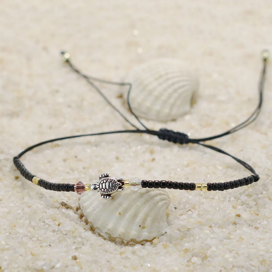 2025 Handmade Weaven Thin String Bracelet Men Women Beach Surfing Turtle Braslet Bohemia Seed Beads Braclet Valentine Day Gift