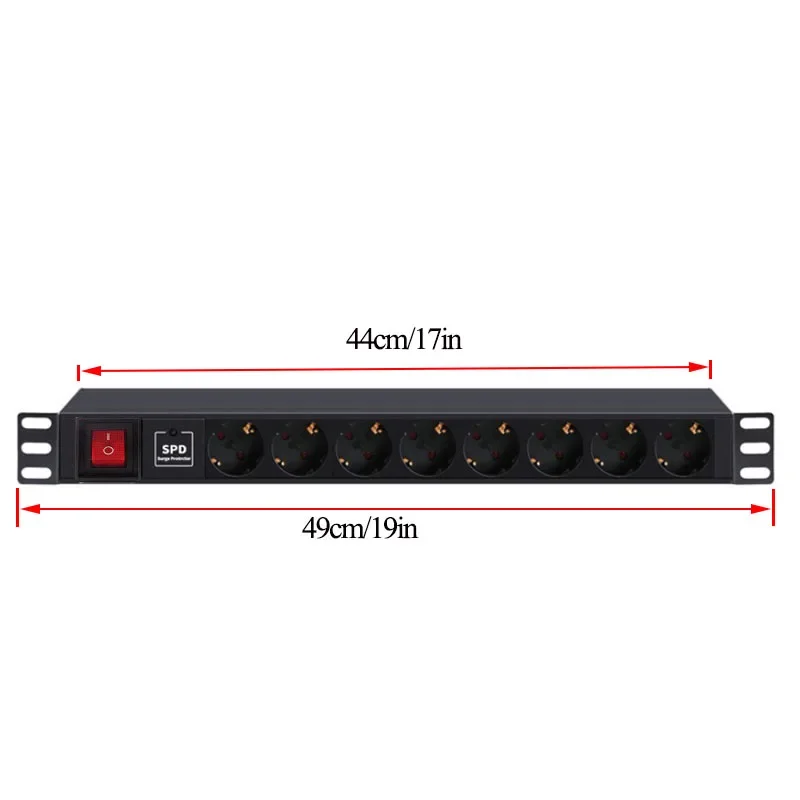 Imagem -05 - Industrial Pdu Tomada de Extensão de Poder 19 8bit Alemanha Tomadas Francês Plug Anti-thunder Proteção contra Sobrecarga 1.8meter