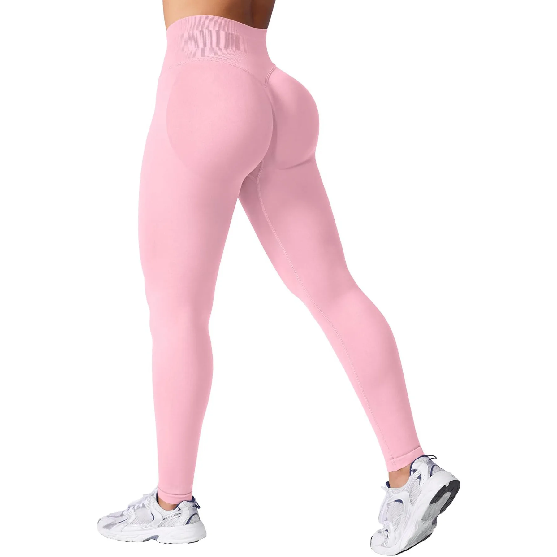 

Naked Feel Seamless Yoga Pants High Waist - Women's Butt Lifting Workout Tights Squat Proof Gym Leggings Peach Booty Design