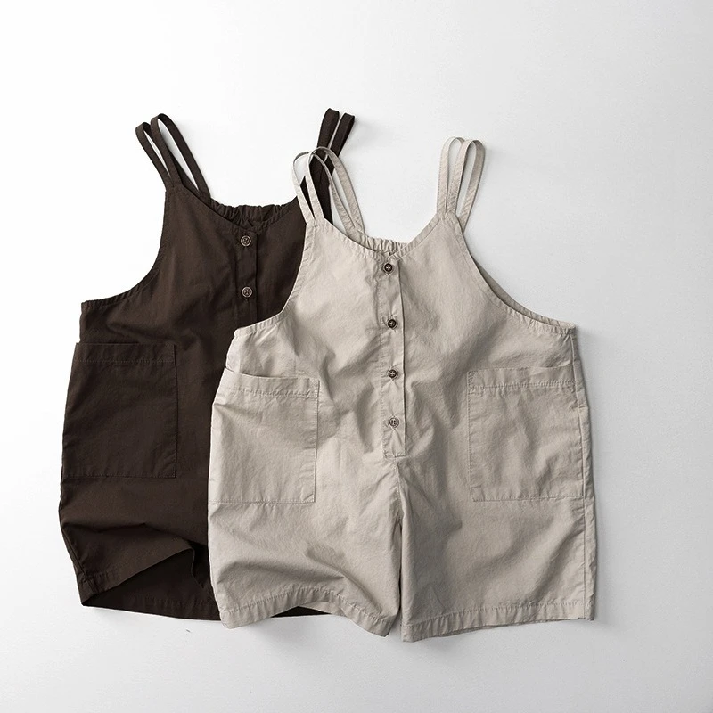 

Childrens Summer Overalls 2025 New Korean Fashionable Casual Daily Solid Color Pants Boys Girls All-match Clothes