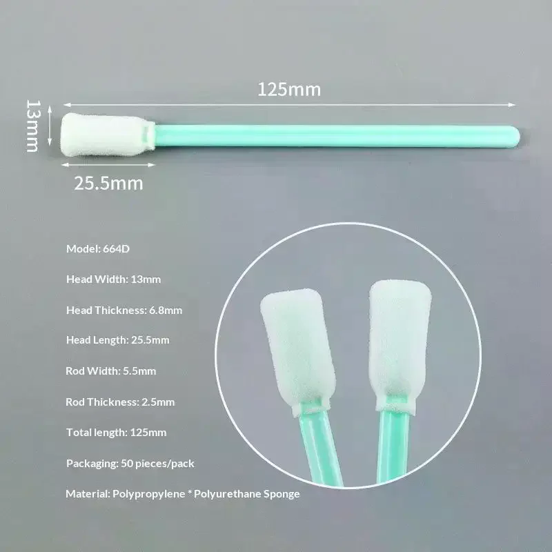 Dust Free Foam Cleaning Swabs 50 Pack Lint Free High Absorbent Sponge Head For Precision Electronics Oil Stain Cleaning