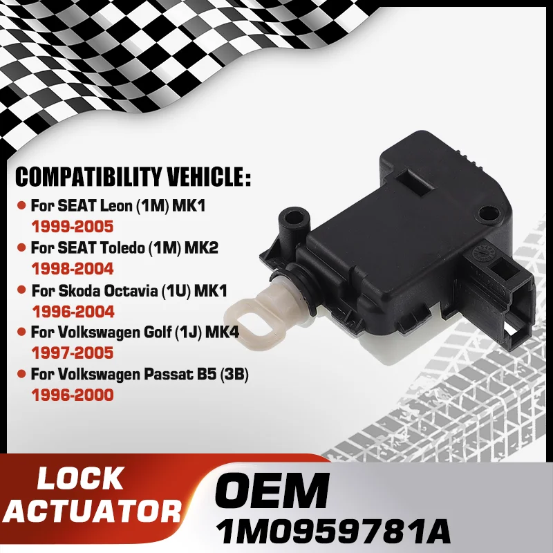 ตัวกระตุ้นล็อคฝากระโปรงท้าย 1M0959781A สำหรับรถยนต์ SEAT Leon SEAT Toledo Skoda Octavia Volkswagen Golf MK4 Volkswagen Passat B5