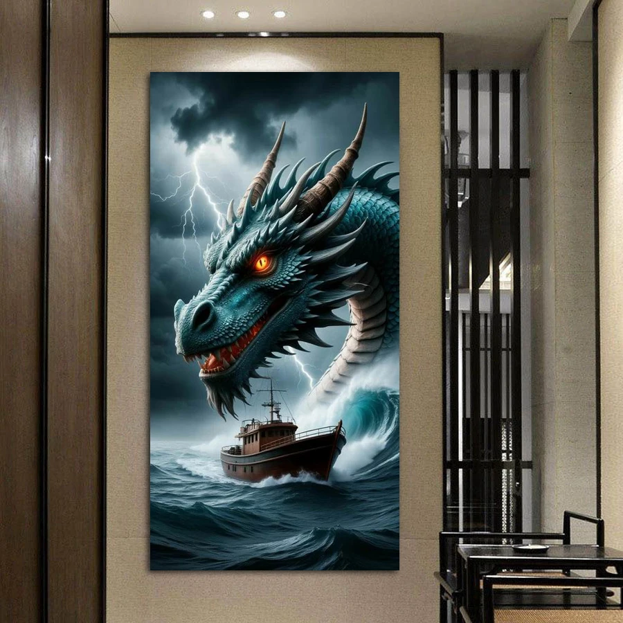 Diy Diamond Arts Painting Dragon Picture Large Size Full Drill Jewelry Cross Stitch Animals Mosaic Embroidery Kits Wall Decor