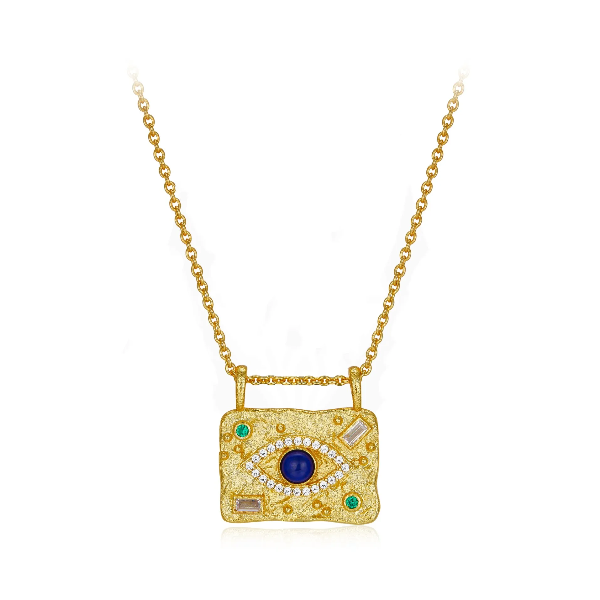 N Trendy Handbag Natural Lazurite Necklace 925 Silver Fashion Accessories High Quality 18k Gold Plated Gemstone Jewelry